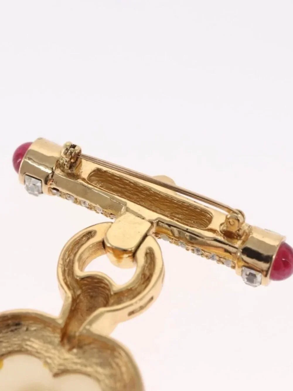 Christian Dior Earring Brooch metal Gold Tone Auth 169930V